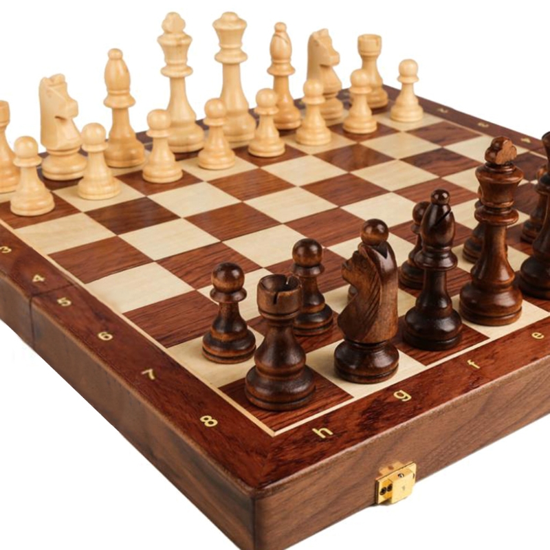 Jeu d&#39;échecs en bois massif, grand échiquier pliant en bois pour enfants, spécial pour le jeu d&#39;échecs