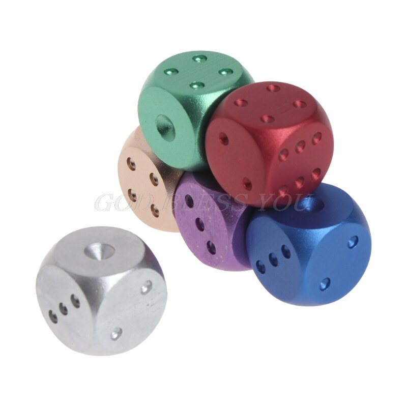 Dices Aluminum Polyhedral Metal Solid Club Bar Dice Playing Game Tool 16X16X16mm