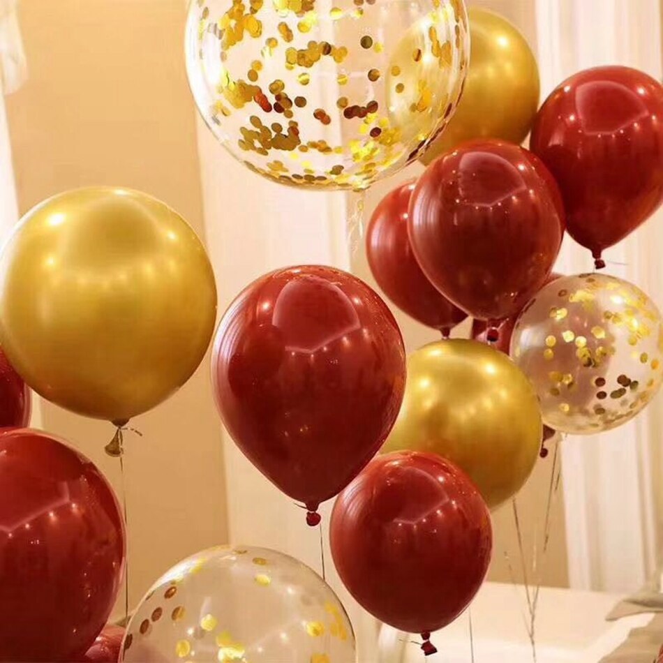10pcs 10inch Matt Red Pomegranate Latex Balloons Birthday Party Decorations Kids DIY Double Balloons Year's Wedding Decor