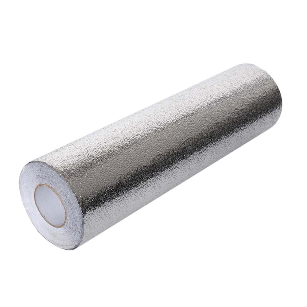 Aluminum Foil Wall Papers Kitchen Oil Stickers Waterproof Moisture Self-Adhesive Kitchen Cabinet Pad Paper Wallpaper