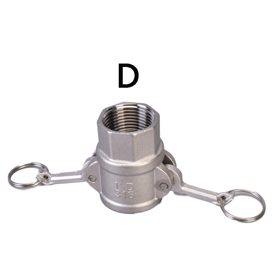 1PC 1/2" (DN15) SS304 Stainless Steel Homebrew Camlock Fitting Adapter MPT FPT Barb Camlock Quick Disconnect: Silver