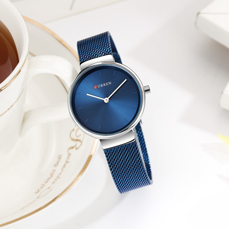 Curren casual eenvoudig quartz dameshorloge populair dameshorloge roestvrij staal montre femme relogio feminino