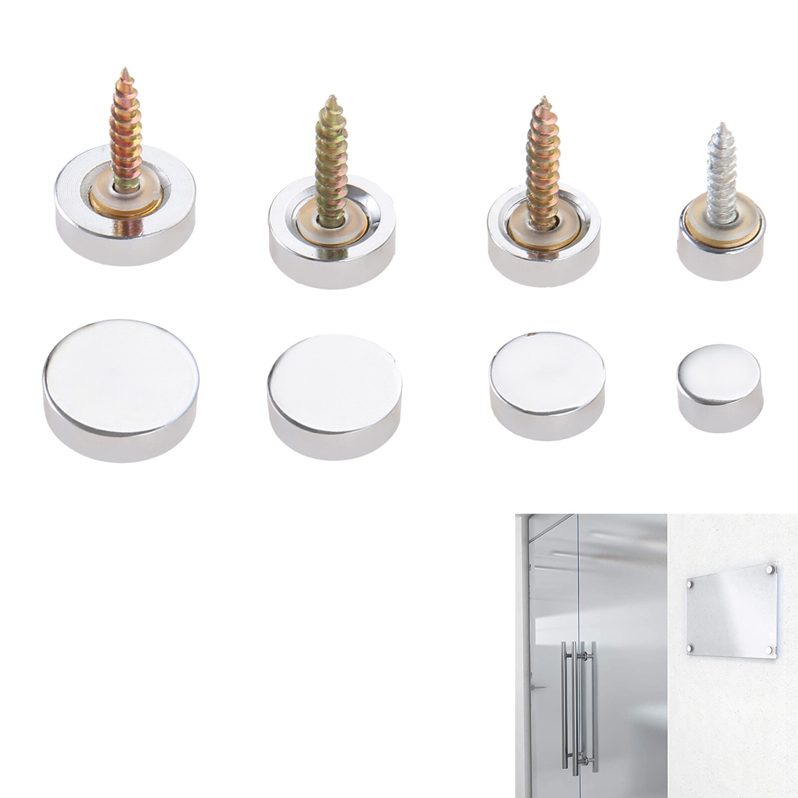 4 st dekor spegel spik solid koppar lock lock fästelement fixering speglar glas te bord garderob 10/14/16/18mm m/skruv+bricka