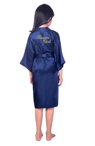 Bruidsmeisje van Baby Bloem Meisjes Gewaad Voor Bruid Bruiloft Kinderen Kids Kimono Bad Gown Kind Nachtkleding Nachthemd: M / Sky Blue