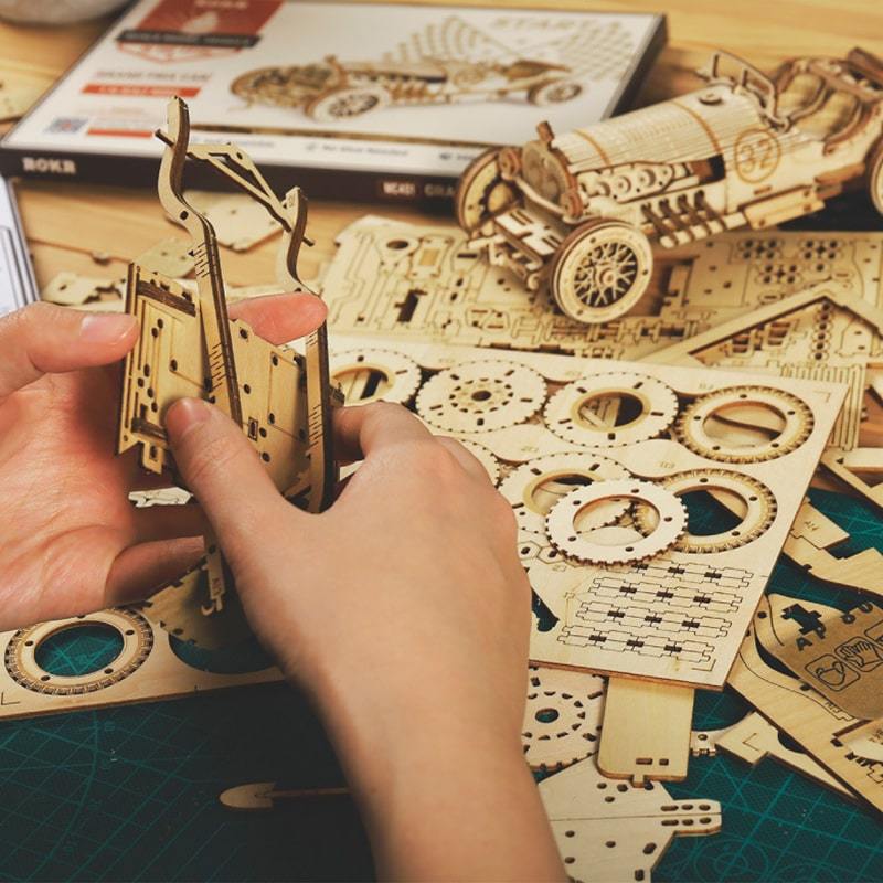 Handgemachte Holz Auto Modelle Spielzeug 3D Mechanische Modell Dampf Zug DIY Montage Holz Rätsel Bausatz Super Puzzle Spielzeug Für freundlicher