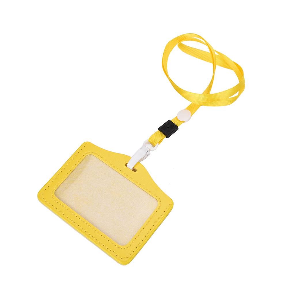 ID Naam Kaarthouder Id-kaart Lanyard Bank Credit Card Cover Waterdichte Identiteit Badge Holder Neck Strap: yellow