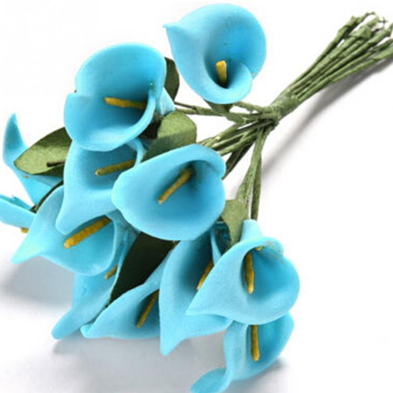 12pcs hoofd/set Kunstmatige Bloemen 8 Kleuren Calla Bridal Bruiloft Decoratie Boeket Hoofd PE Real Touch Kunstmatige bloem: 6