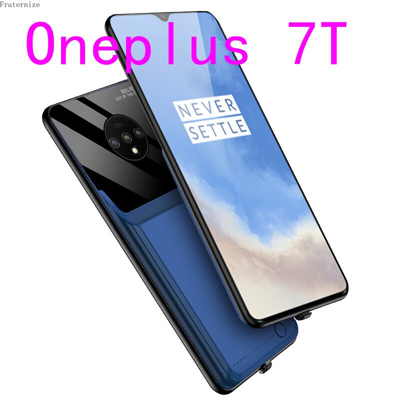 6000mAh stoßfest externe Batterie Ladegerät Fall für Oneplus 7 7T Pro Smart Power Bank Lade Abdeckung für Oneplus 8 Pro 8T Capa: OnePlus 7T-Blue