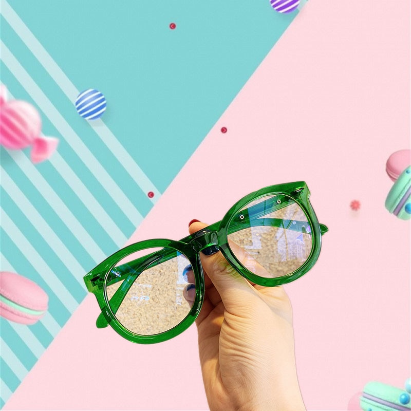 Glasses Frame Round Computer Eyeglasses Candy Color Optical Glasses Frame Arrow Rivet Eye Glasses Frames for Men Women