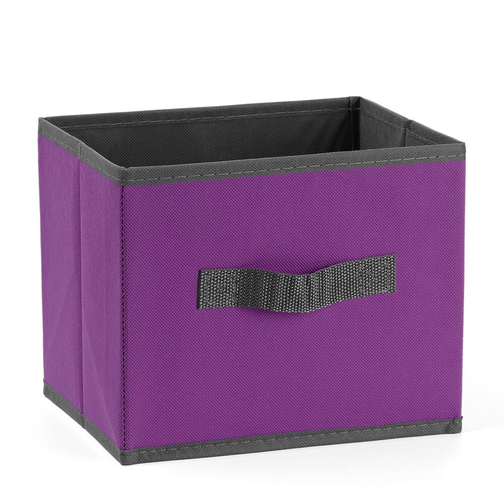Canvas Foldable Square Felt Home Storage Collapsible Basket Bag Folding Box Nursery Underwear Magazine Organizer Laundry Basket: Purple
