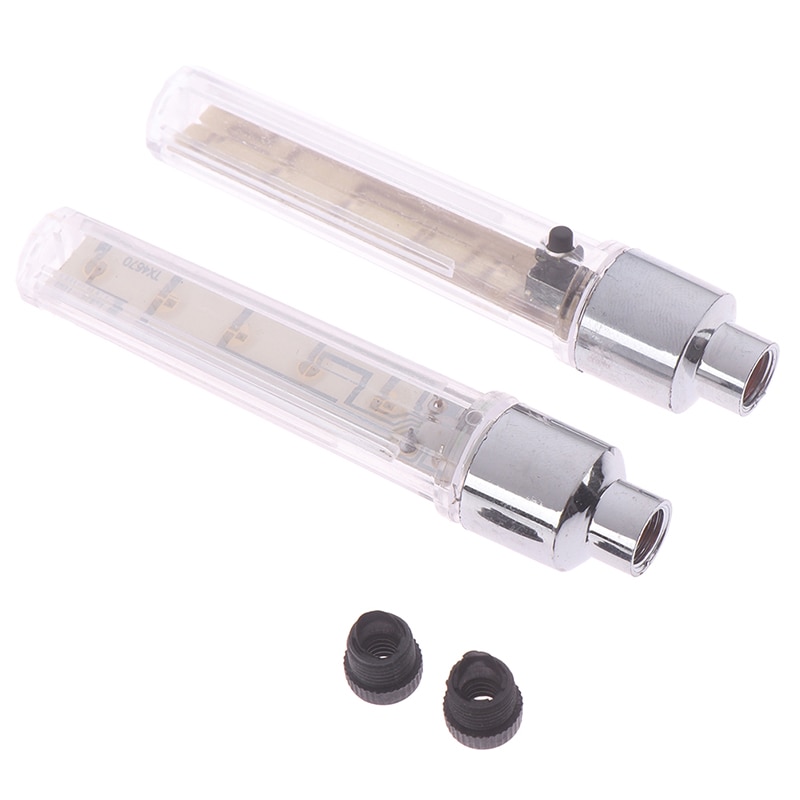 2 pçs motor da bicicleta do carro crânio pneu roda válvula caule bonés led flash luz lâmpada cor arco-íris