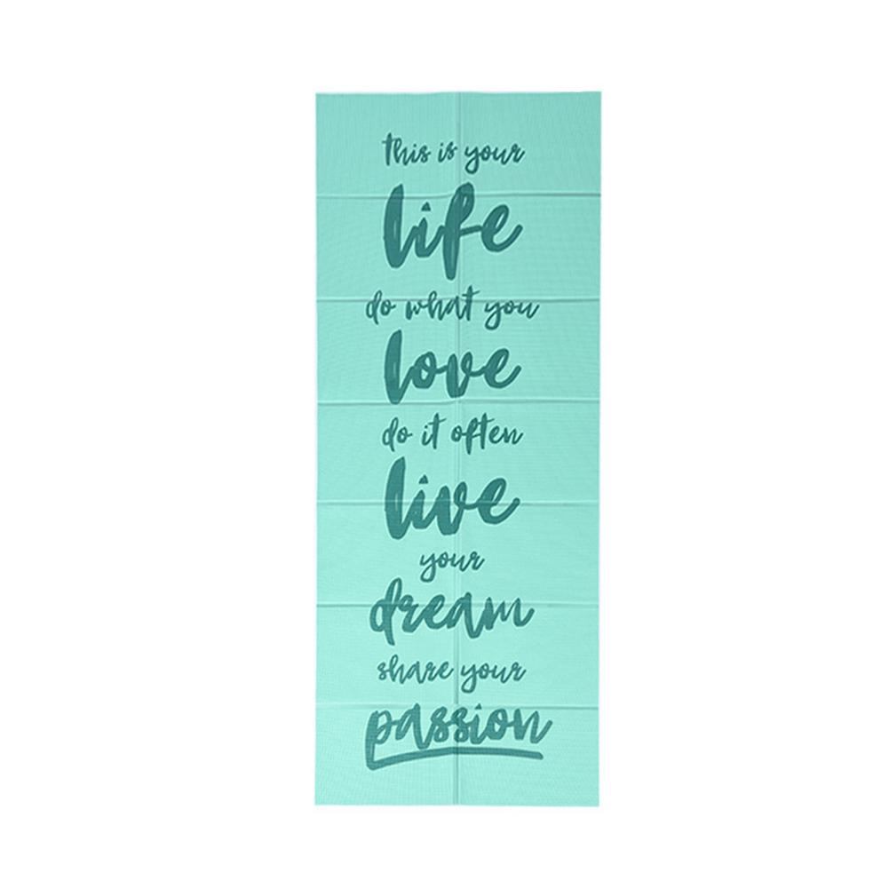 Folding EVA Yoga Pose Mat With Position Line Non Slip Carpet Mat For Beginner Environmental Fitness Gymnastics Mats With Bag: Green