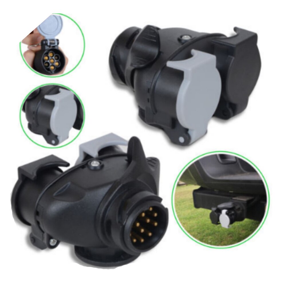 7 Pin Durable Plastic Trailer Plug Tow Bar Electrics Connector EU Plug Auto Car Socket Adapter Trailer Couplings Accessories