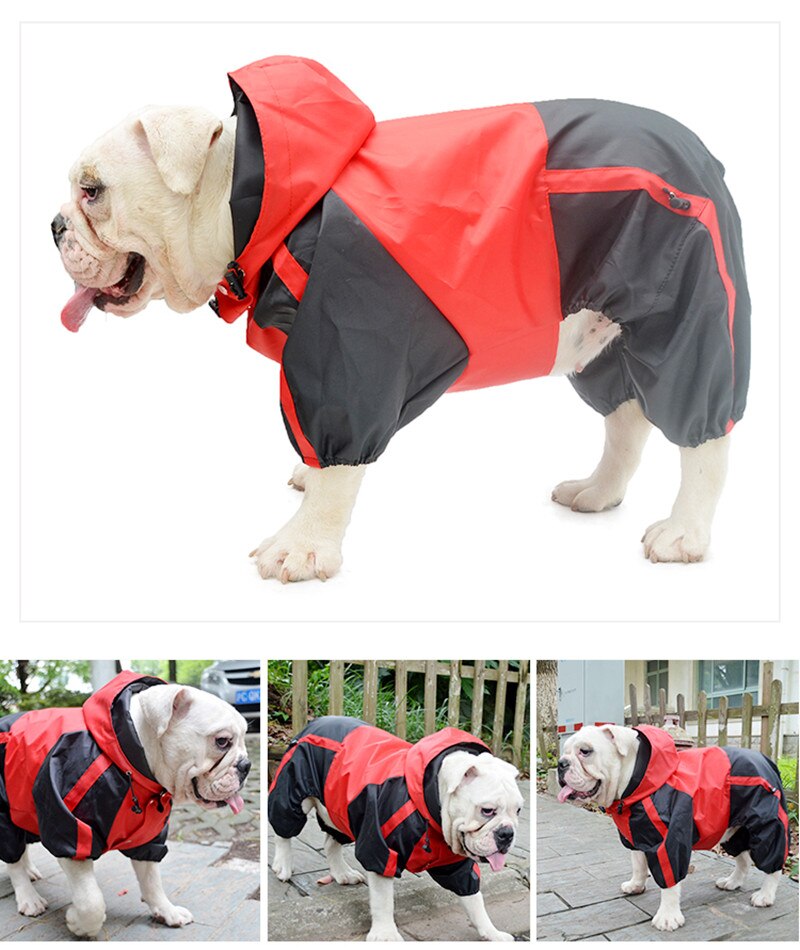 French Bulldog Raincoat Pug Dog Waterproof Clothing Bulldog Costume Pit Bull Terrier American Bully Pitbull Dog Clothes: Red / B-M