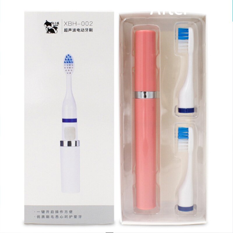 Mini Dry Battery Electric Toothbrush Adults Soft Sonic Automatic Toothbrush With Travel Case
