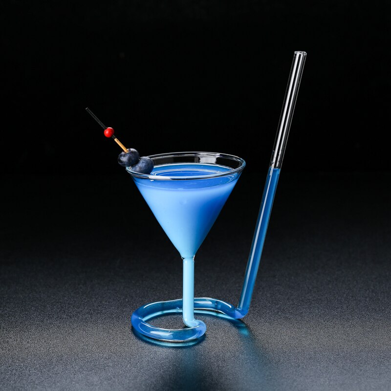 Cocktail Glass Spiral Mushroom Glass Triangle Cocktail Goblet Red Wine Glass