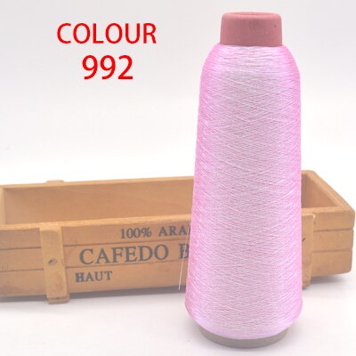 3200M/Roll DMC Metallic Embroidery Crochet Knitting Yarn Cross Stitch Metallic Yarn Threads Sewing accessory diy: Color pink 992