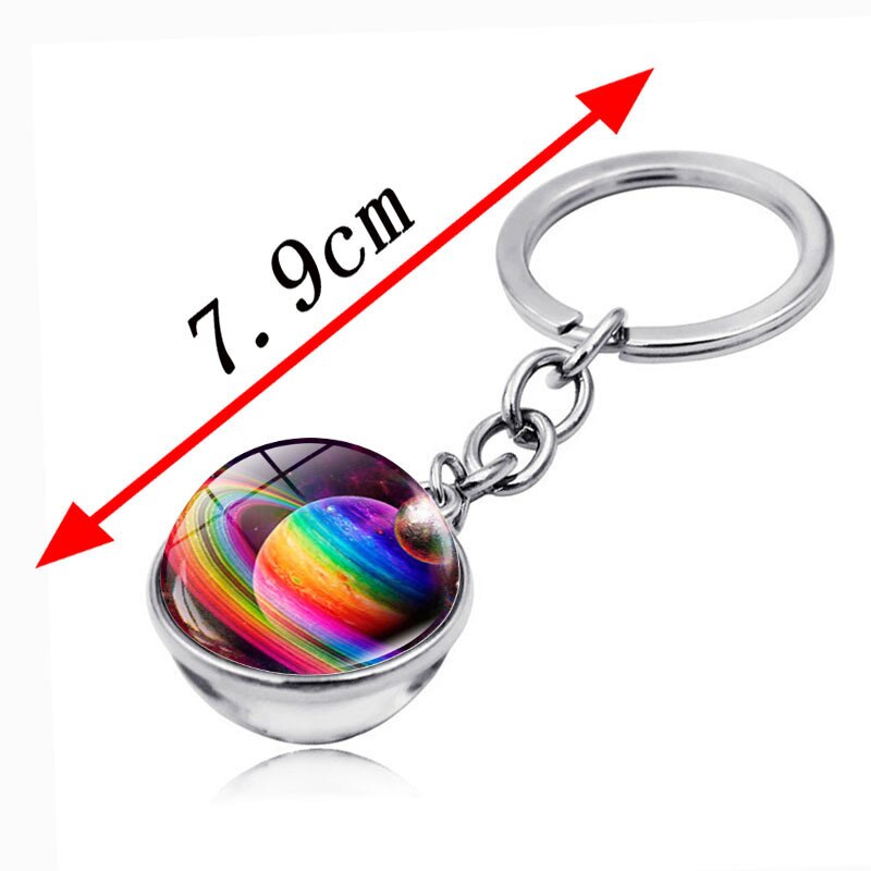 Moto Keychain Key Ring Chain Glass Ball Keyring Solar System For Friend Auto Accessorie Motorcycle Keychain Keys Holder
