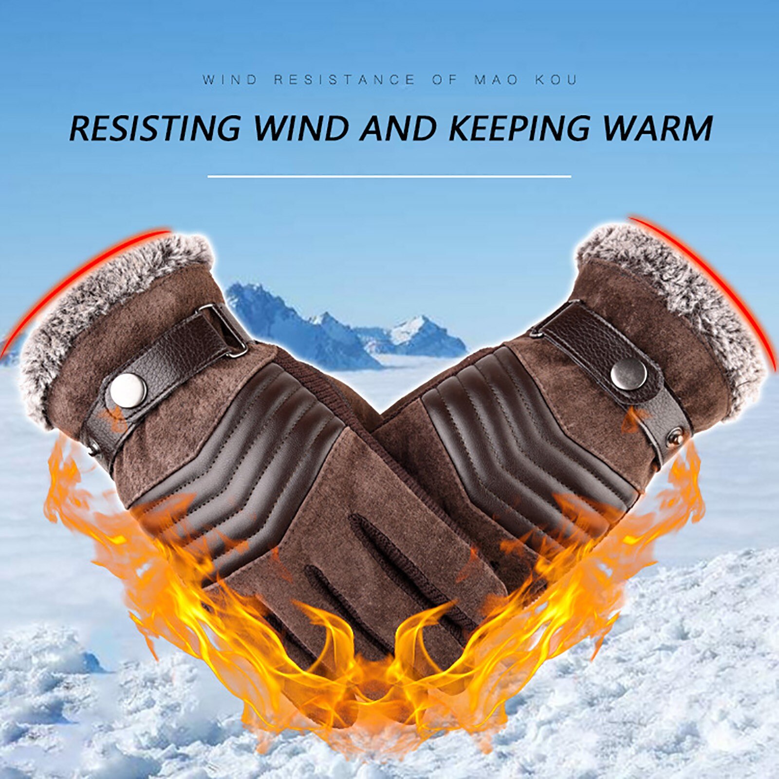 Guantes Térmicos de invierno para ciclismo y esquí, resistentes al agua, con cremallera ajustable, para exteriores