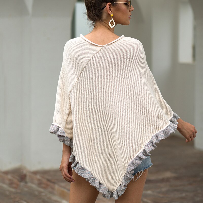 Mantel sjaal trui gebreide truien dames casual streetwear mantel sjaal opgerolde kraag gerimpelde zoom dames trui dames