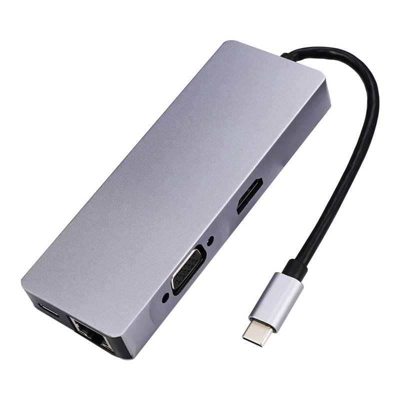 Dock 3.0 Usb Hub Type C Naar Hdmi 4K Vga Pd RJ45 Gigabit Lan Sd/Tf Card Hdmi hub Adapter Station Voor Mac Book Pro Samsung