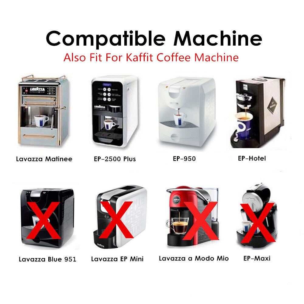 Cápsula de café de metal de aço inoxidável pod para lavazza ponto espresso EP-950 EP-2500 mais reutilizável recarregável copo de café filtro