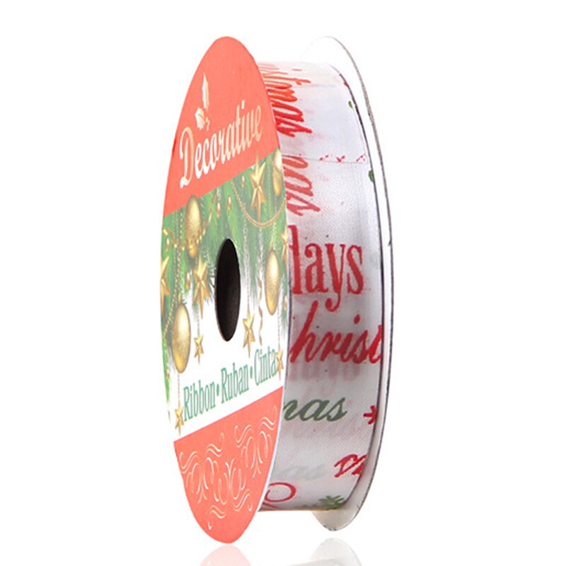 Verpakkingslint kerstboom strik boeket verpakkingslint bedrukking doek kerstversiering lint: Kleurrijk / 2.5cm