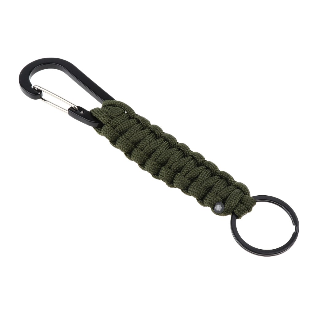 Outdoor Emergency Kit 7 Strand Core Paracord Lanyard Sleutelhanger Met Karabijnhaak Karabijnhaak Gesp: Green