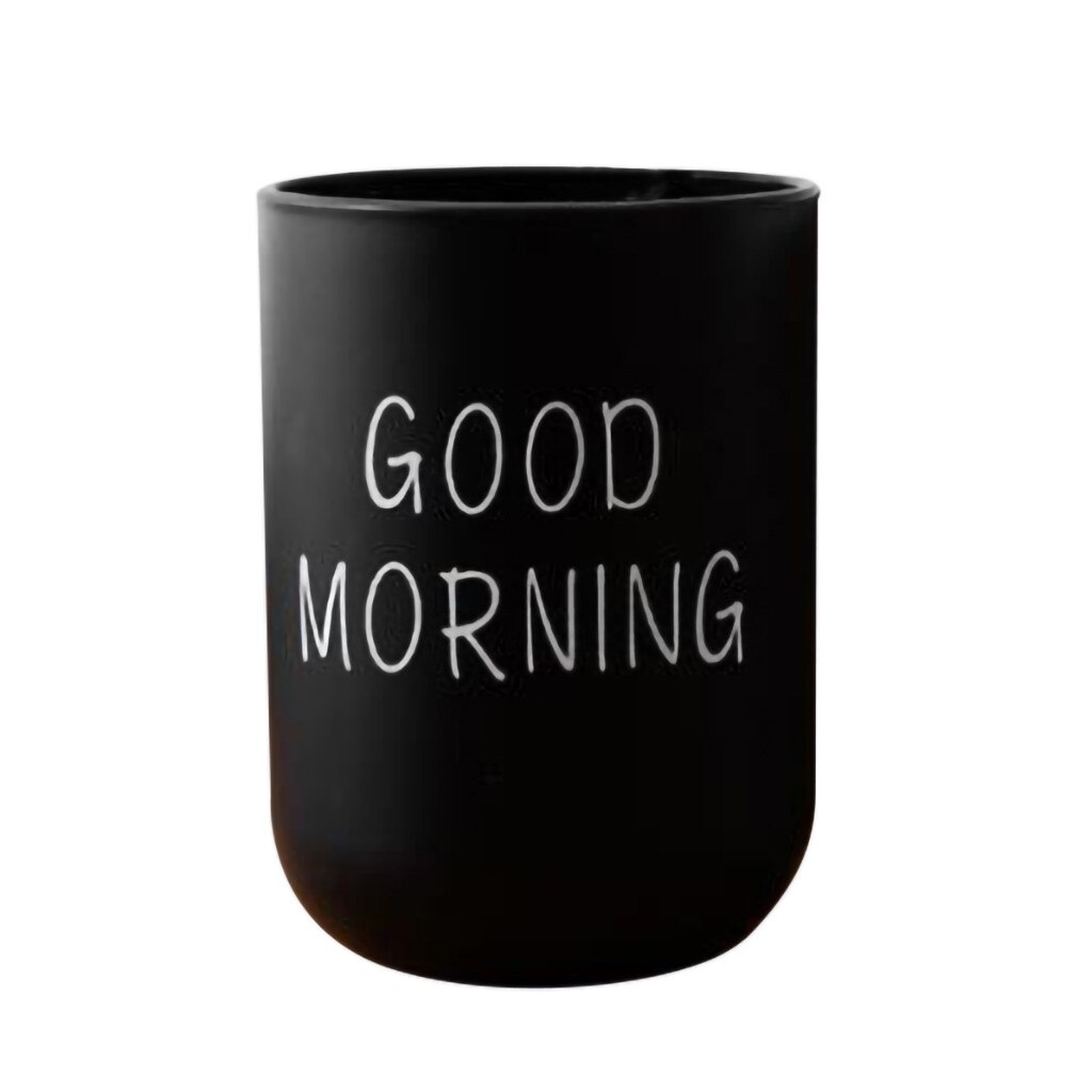 Simple Nordic Travel Portable Washing Cup Home Bathroom Couple Plastic Good Morning Toothbrush Holder Cup Storage Cup Accessorie: Black 