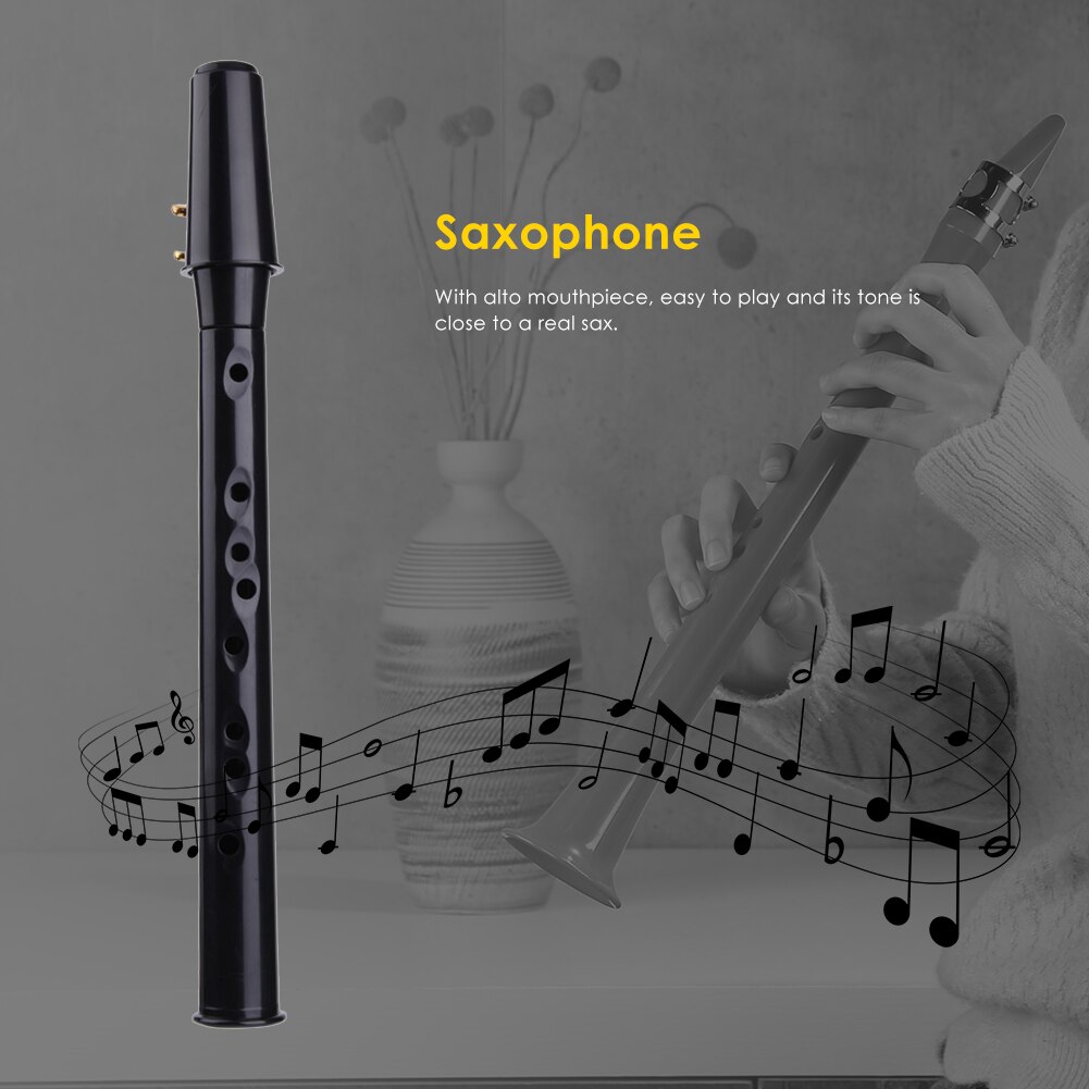 Mini Saxophone Portable Little Saxophone Mini Pocket ABS Bb Saxophone with Alto Mouthpiece 5 Reeds Woodwind Instruments