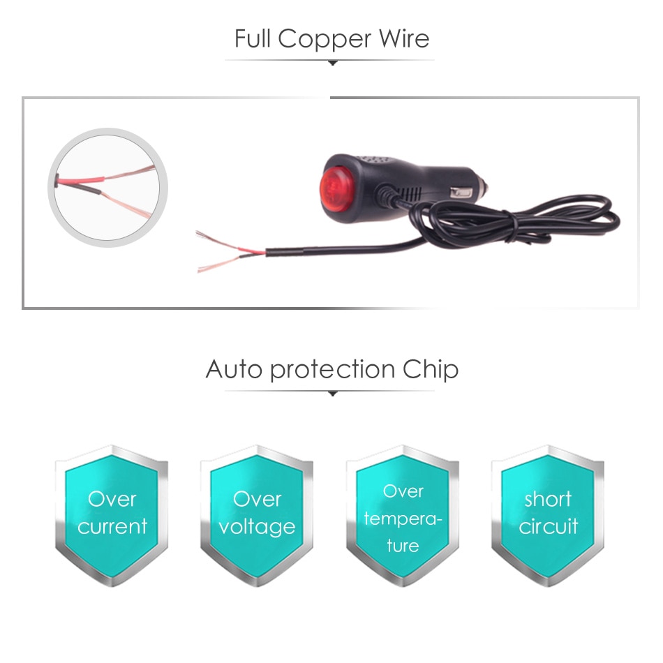 Adaptador de enchufe de 12V 24V para coche, camión, autobús, barco, motocicleta, alimentador para encendedor de cigarrillos, Cable de extensión DC 2,1x5,5mm, enchufe macho y hembra