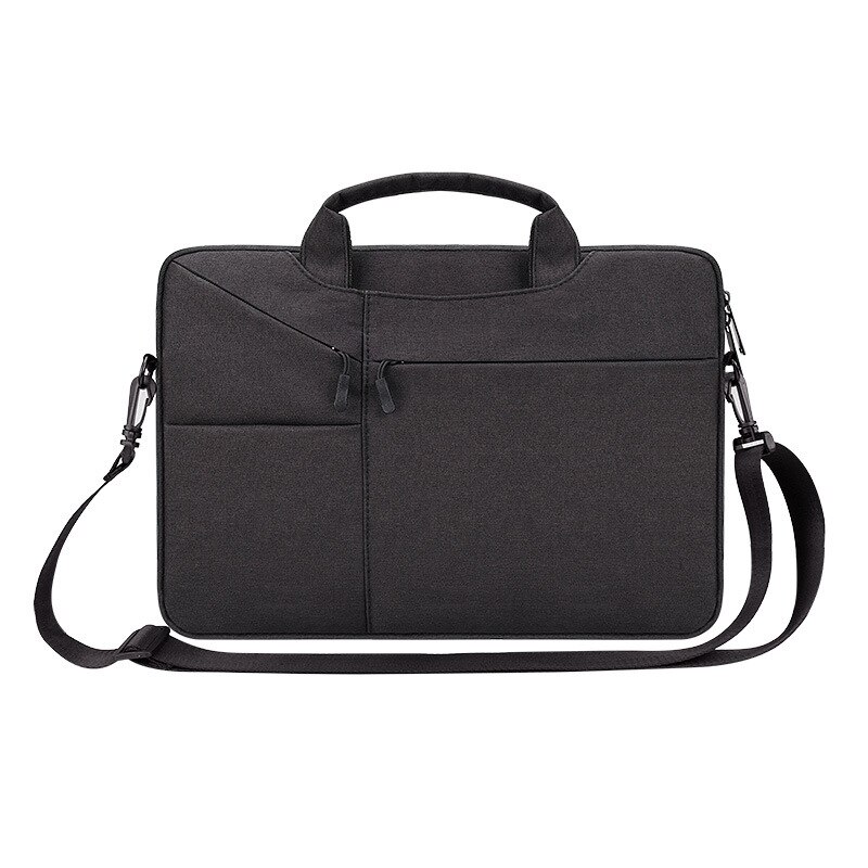 Laptop Messenger 13.3/14.1/15.6 calowy Notebook torba na ramię multi-pocket torba na laptopa torebka na komputer Macbook Air Pro teczka: Black with strap / 15.4 inch
