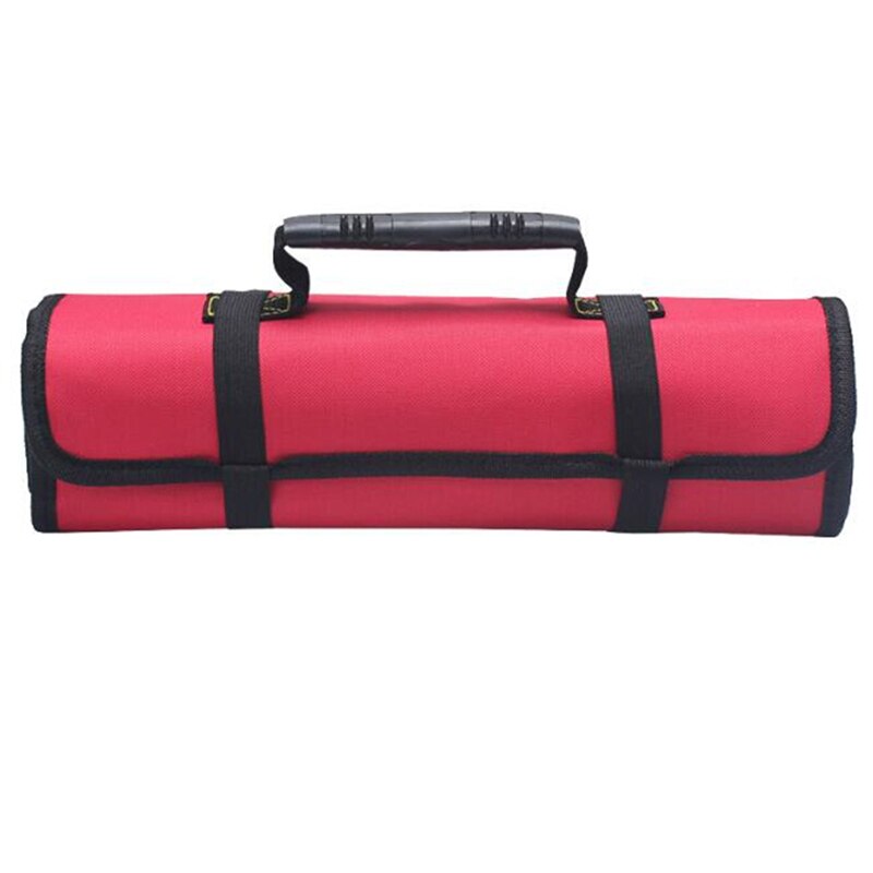Multifunktionsværktøj transportposer praktiske håndtag oxford lærred mejselrulleposer til værktøj 3 farver opbevaring af instrumentkasse: Rød
