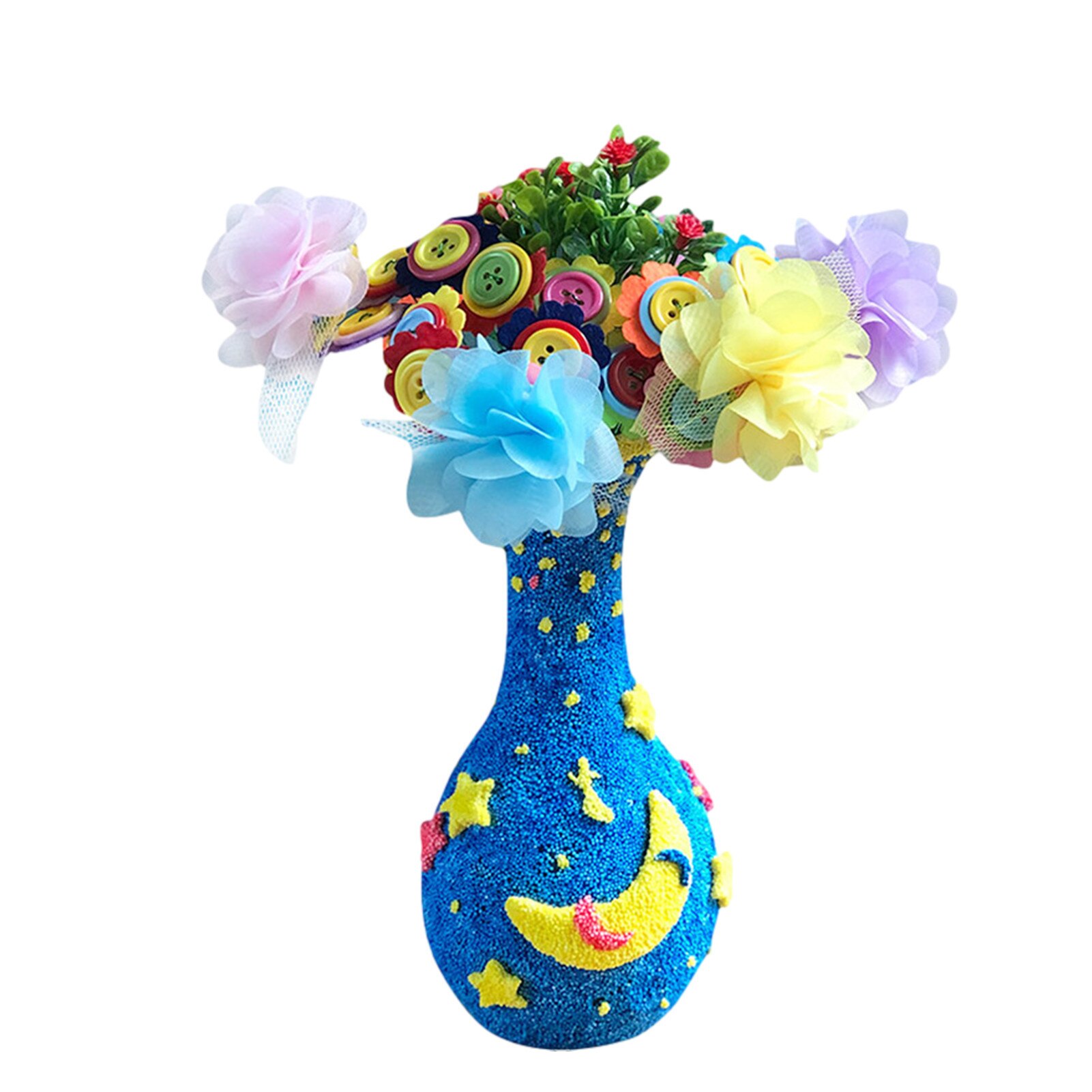 Flower Craft Kit Arts Crafts Funny Make Your Own Flower Vase Toy DIY Mud Pearl Clay Painting Toy Material DIY Vase: C