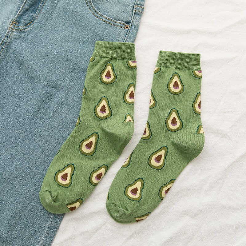 Sommar tecknad frukt bomull vattenmelon citron jordgubb banan avokado kvinnor koreansk version av strumpor street strumpor: Färg 5