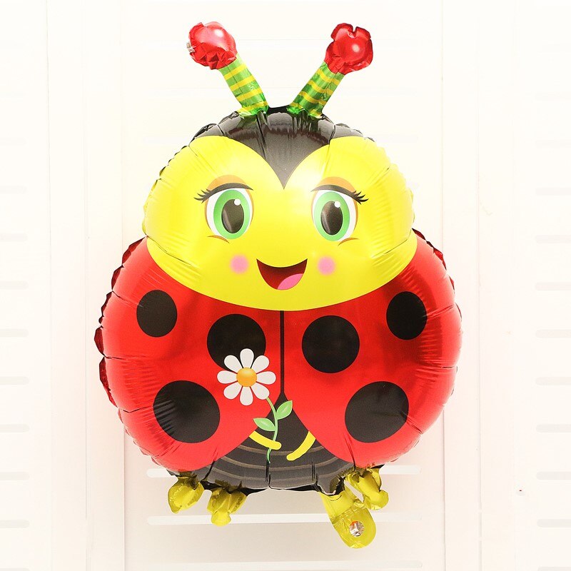 Insect Foil Balloons Helium Foil Cartoon Butterfly Ballons Frog Bee Ladybug Globos for 1st Birthday Party Balloons Decorations ): ladybug