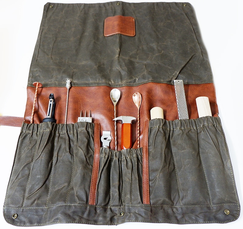 Bar rollen-hoch Barmann Bausatz Tasche, Tragbare Bar fallen tasche für Reise Barkeeper rollen hoch Bausatz Tasche