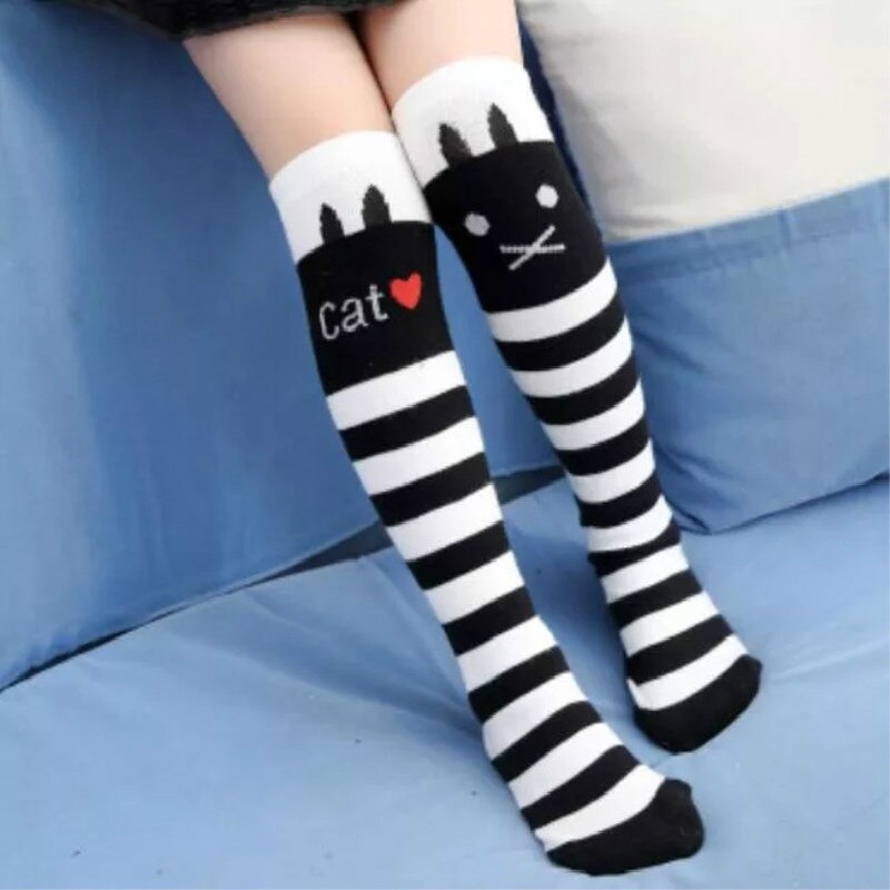 Calze da bambina simpatico cartone animato sopra calza lunga in cotone al ginocchio