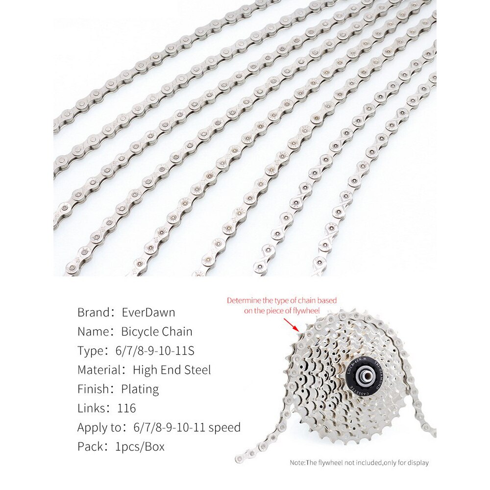 Bicycle Chains 6 7 8 9 10 11 Speed Mountain Road Bike Electroplated Chain Part Cycling 24/27/30 Variable Speed Bicycle Chain