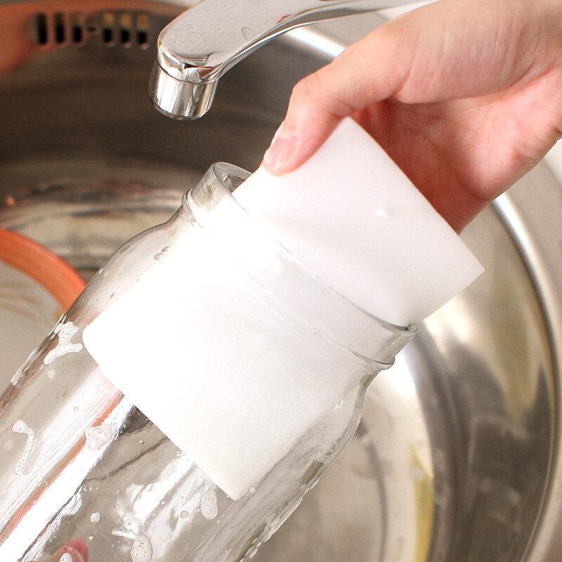 100 pcs/lot Melamine Sponge Magic Sponge Eraser Kitchen Melamine Sponge Cleaner Cleaning Sponge for Office Bathroom