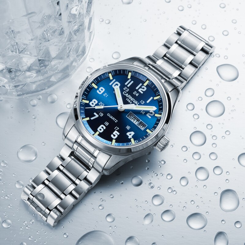Carnaval horloges heren sport waterdicht datum analoog quartz herenhorloges zakelijke horloges voor heren relogio masculino