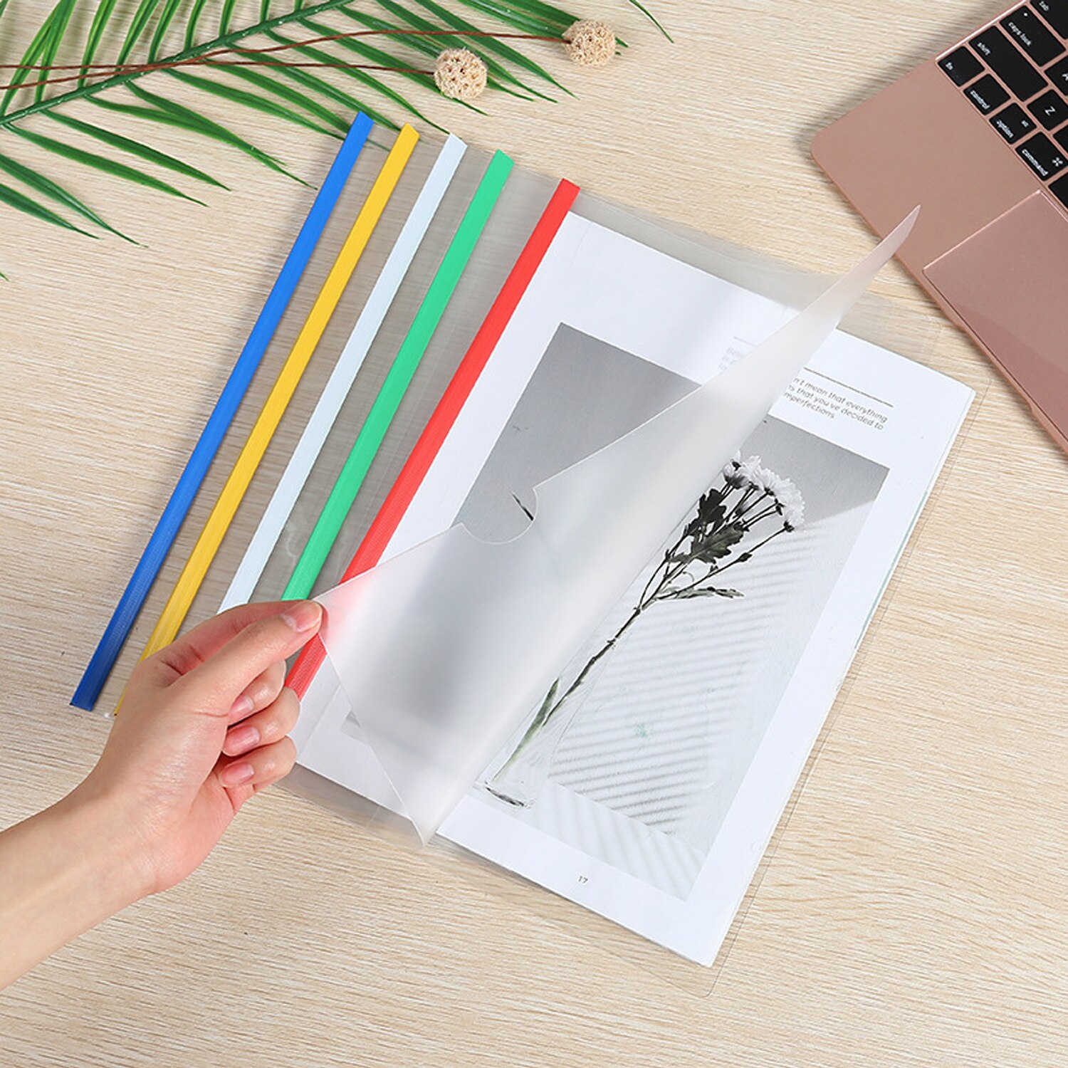 10 stuks  a4 maten doorzichtige plastic documentenmap met schuifbalk, rapporthoezen voor display, organizer, schoolkantoor, mix kleur