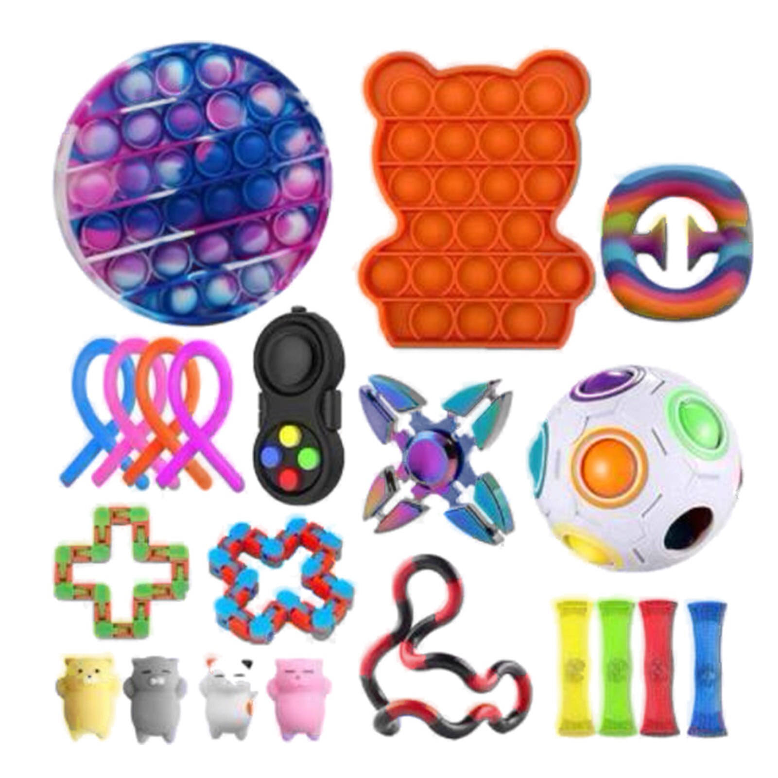 20/21/22Stck Pack Zappeln Sensorischen Spielzeug einstellen betonen Linderung Spielzeug Autismus Angst Linderung betonen Pop blasiert zappeln Spielzeug Für freundlicher Erwachsene: 07