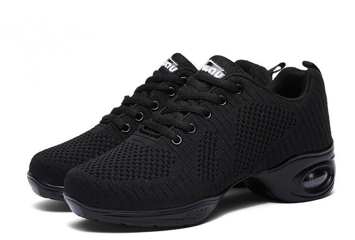 Zapatos de baile de para mujer, zapatillas de baile de Jazz, deportivas modernas de calle: Black / 5,5