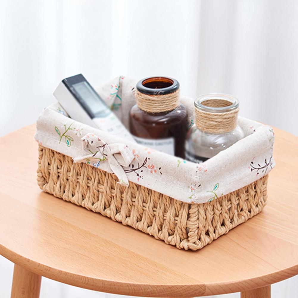 3PCS Handmade Rattan Storage Baskets Household Items Snacks Fruit Debris Laundry Finishing Willow Storage Basket