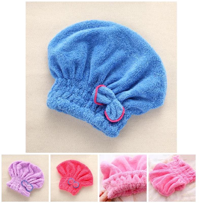 Microvezel Quick Haardrooginrichtingen Bad Spa Strik Wrap Handdoek Hat Cap Voor Bad Badkamer Accessoires @ ME88