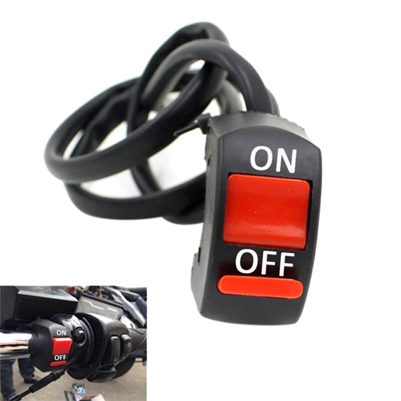 Interruptor de encendido y apagado Universal para manillar de motocicleta, botón de encendido y apagado para Moto, ATV, DC12V/10A, color negro, 1 unidad