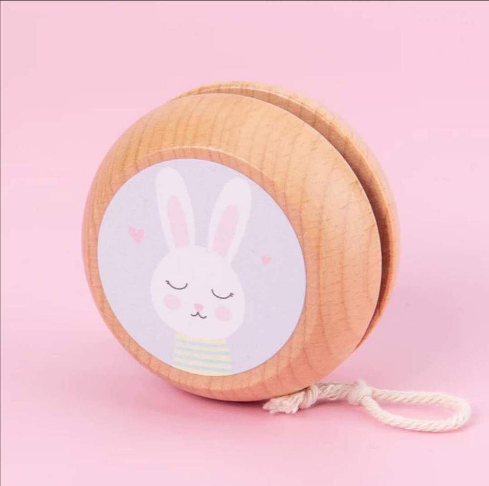 Cute Animal Prints Wooden Yoyo Toys: Rabbit