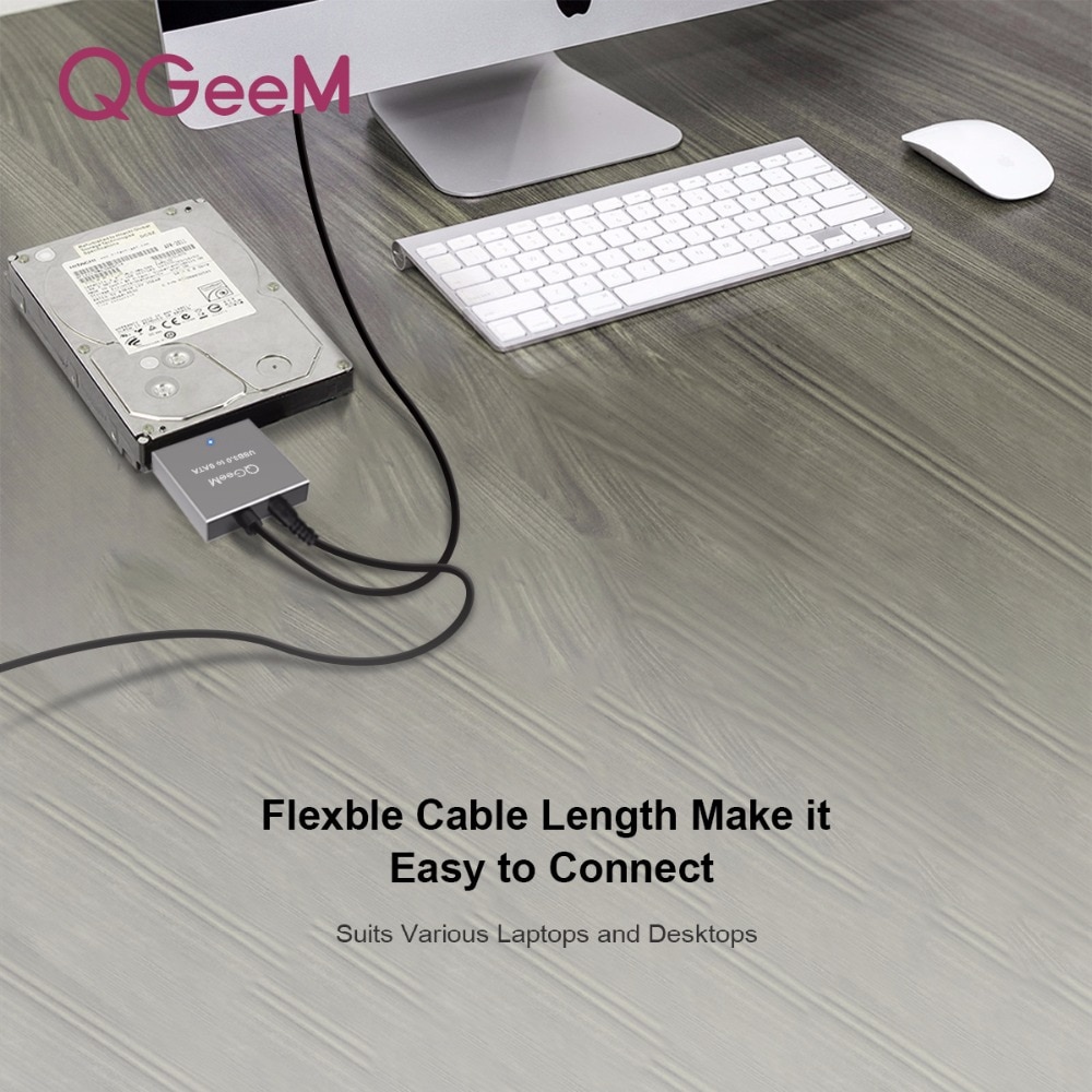 Qgeem Sata Naar Usb Adapter Usb 3.0 Kabel Naar Sata Converter Voor Samsung Seagate Wd 2.5 3.5 Hdd Ssd Harde disk Usb Sata Adapter