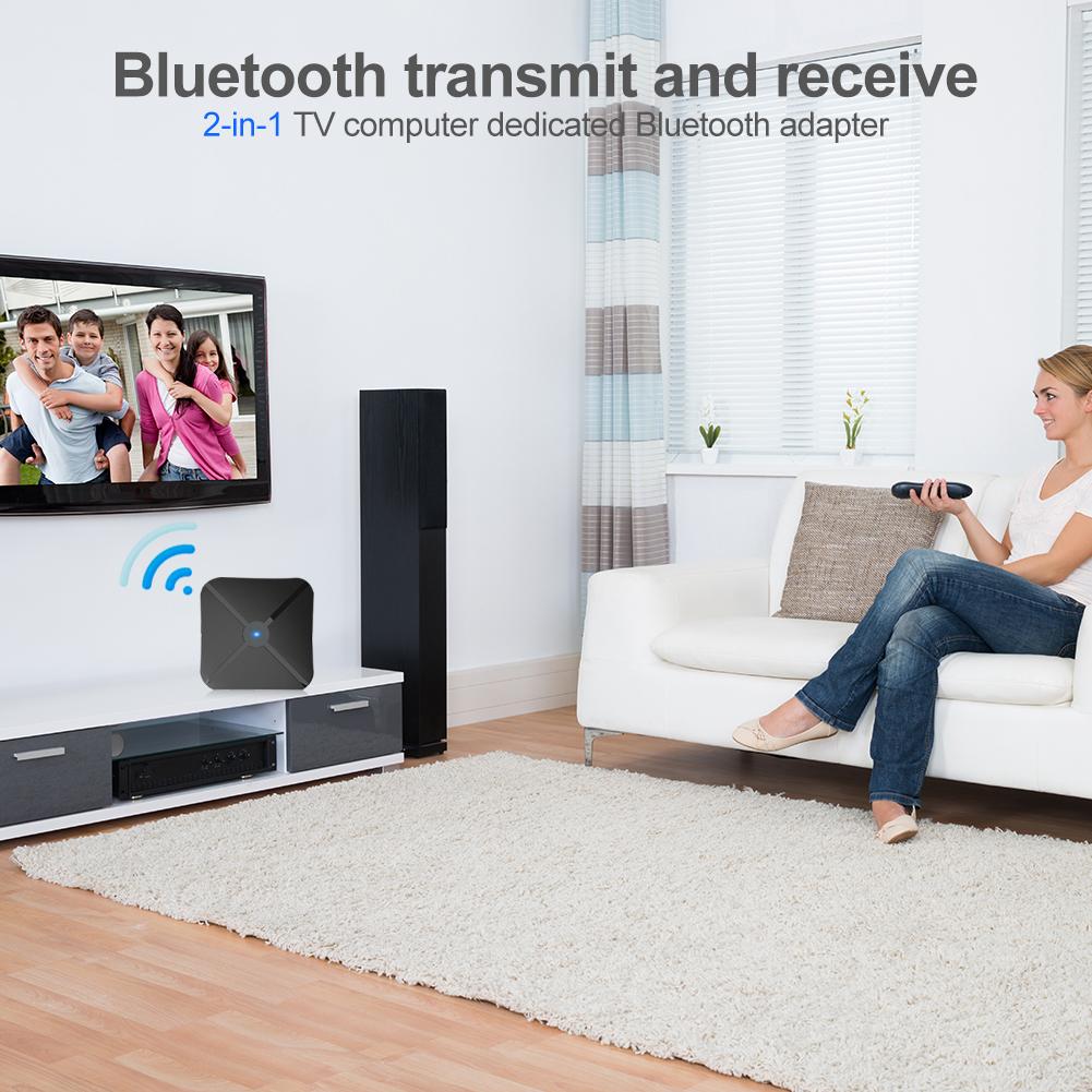 2 en 1 de 3,5 receptor Bluetooth de mm transmisor PC TV inalámbrica de Audio de música adaptador rango de funcionamiento de más de 33 pies